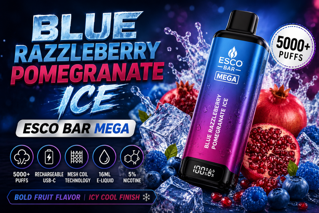 Blue Razzleberry Pomegranate Ice Esco Bar Mega: Flavor Review, Features & Buying Guide (2026)