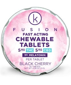 1:1 CBD:THC Black Cherry w/Melatonin Fast-Acting Chewable Tablets 20ct