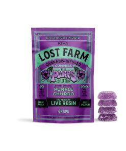KIVA Lost Farm Live Resin Grape X Purple Churro Gummies 100mg (10ct) 10ct
