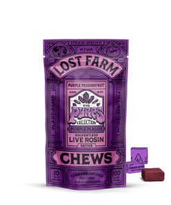 KIVA Lost Farm Live Rosin Purple Passionfruit X Purple Plague Fruit Chew 100mg (10ct)